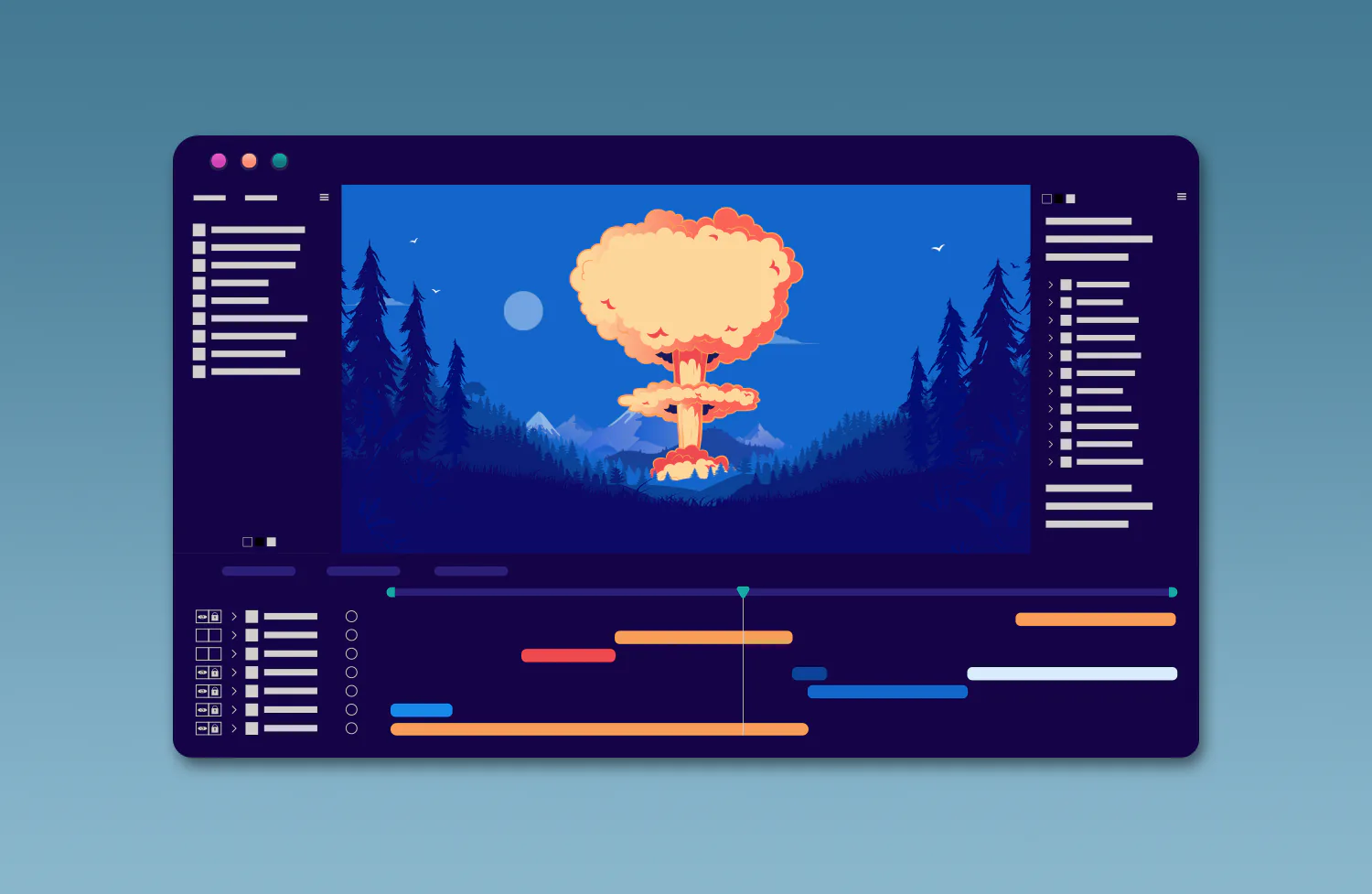 animation and motion design example of timeline