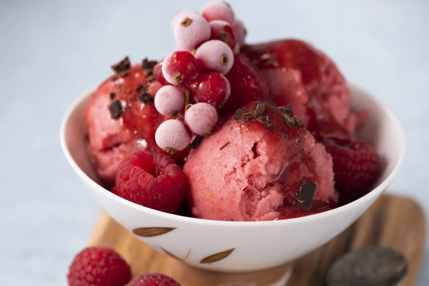 bowl of strawberry ice cream