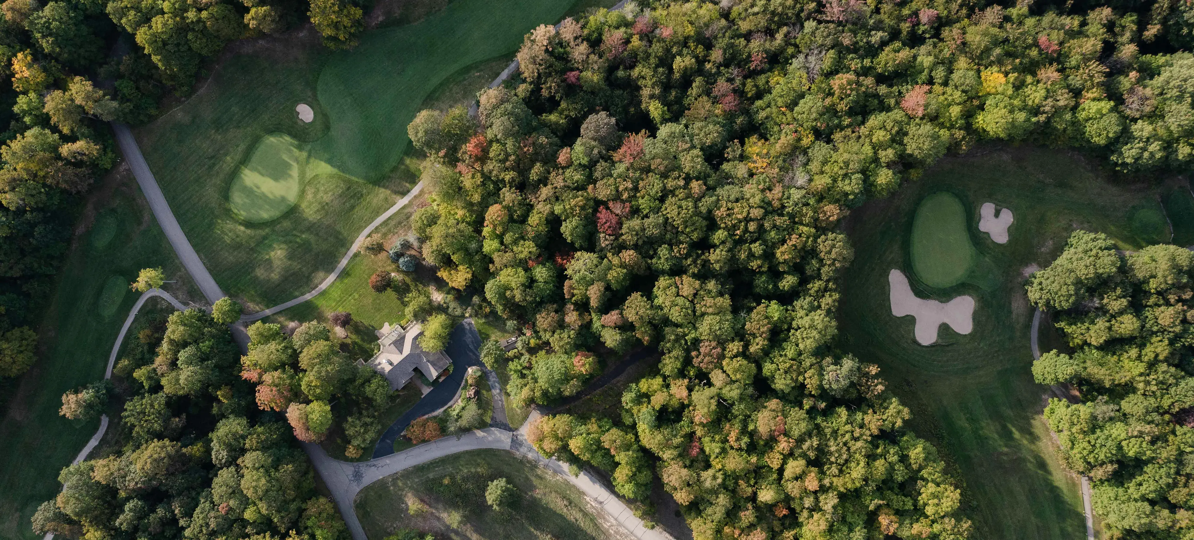 Suffolk golf course shot from drone