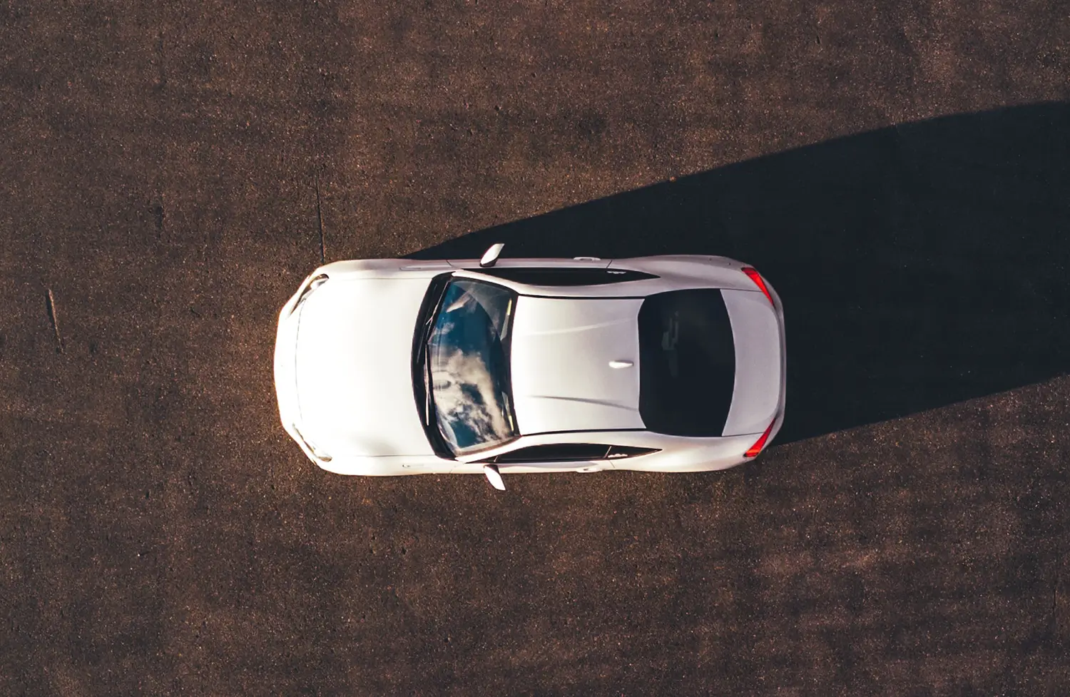drone view of car
