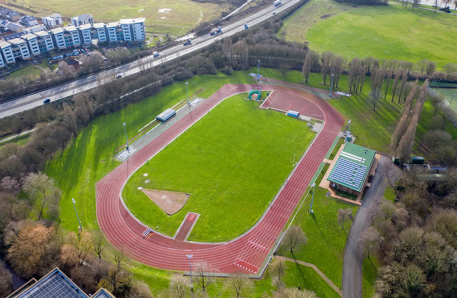 aerial perspective of sports track